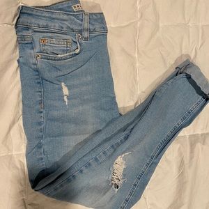 Blue skinny jeans